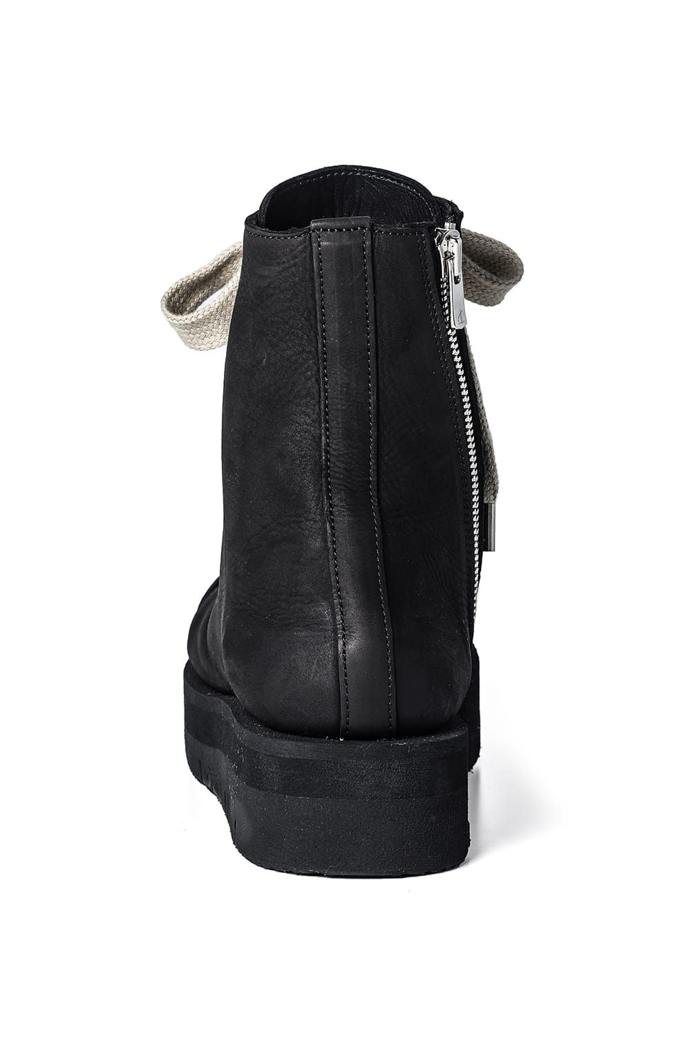《2027SS先行予約分》 Fat Laces Leather Sneaker Boots "Black" / ファットレースレザースニーカーブーツ"ブラック"