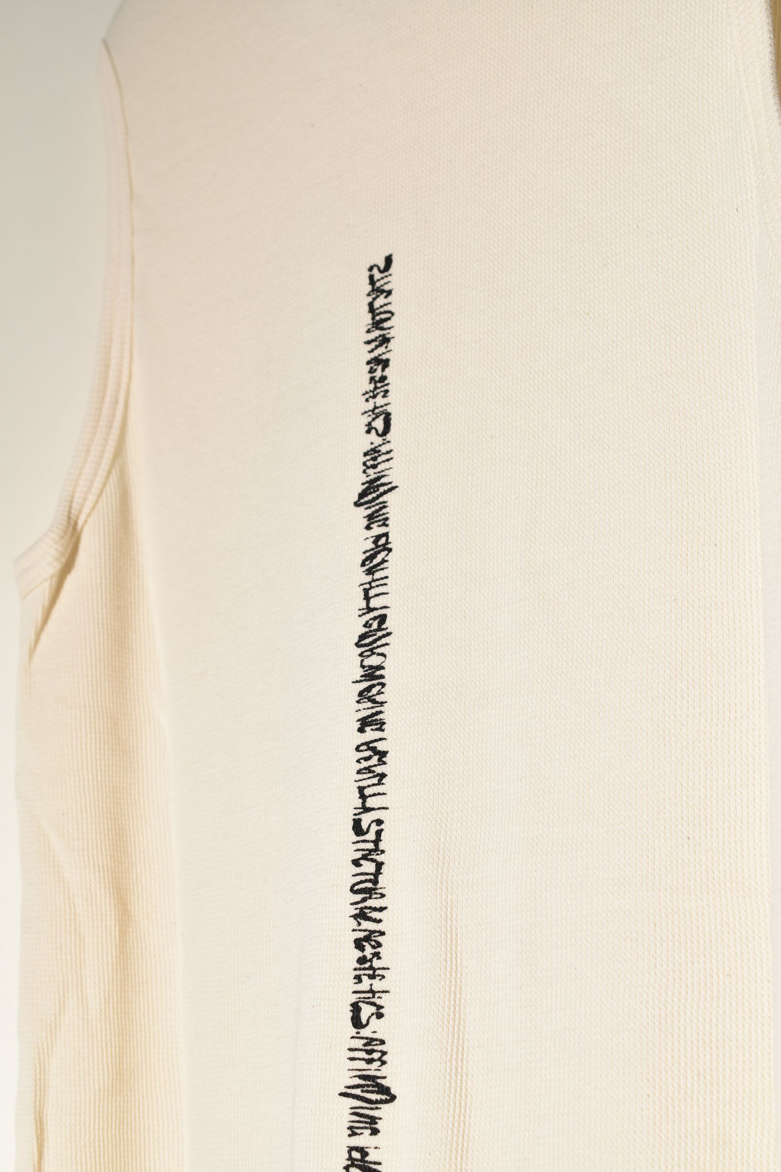 Back Printed Waffle Jersey Long Tank Top"Ivory" バックプリントワッフルジャージーロングタンクトップ"アイボリー"