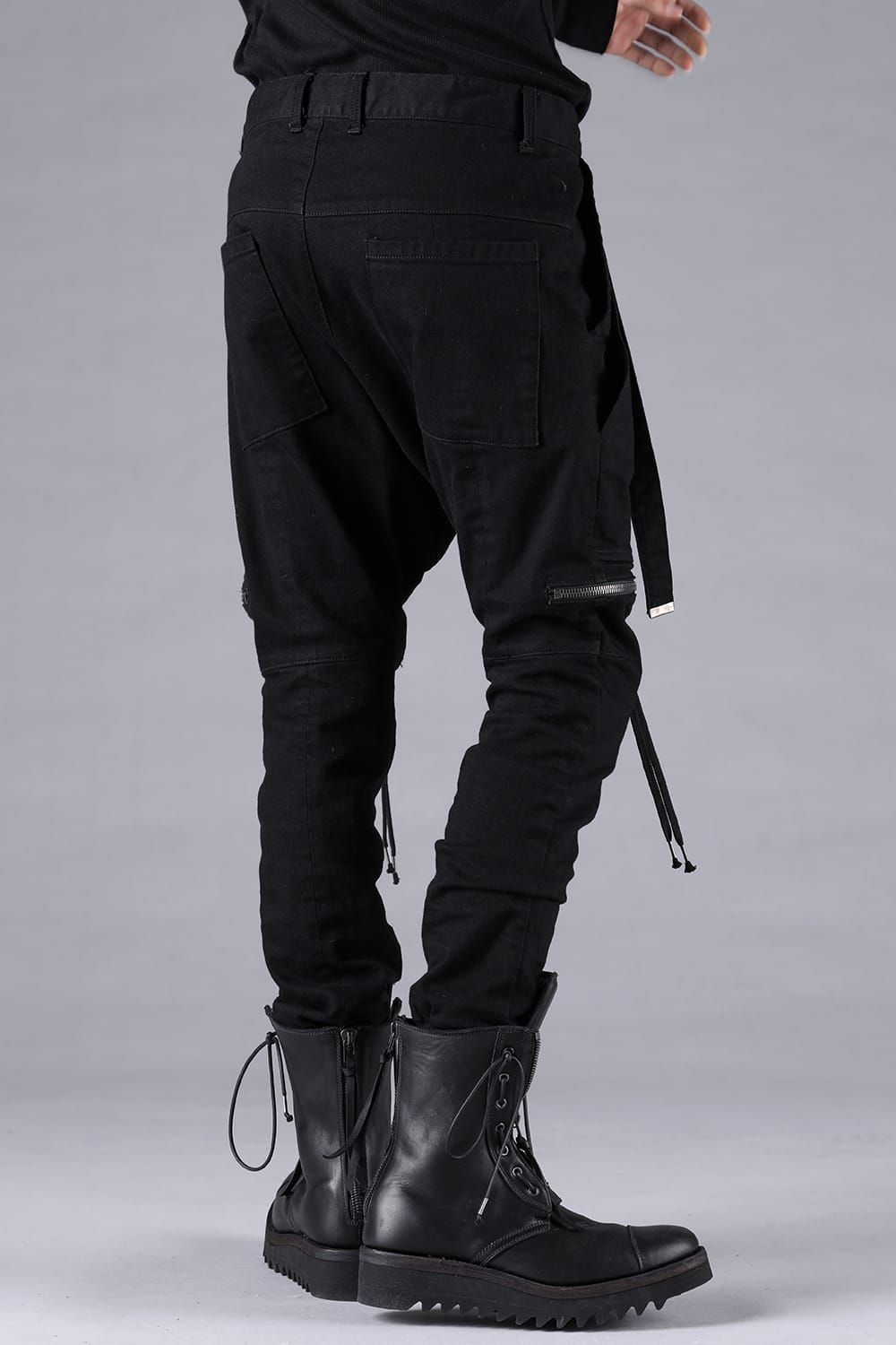 Stretch Denim Salopette Pocket Cargo Jogger Pants "Black" / ストレッチデニムサロペットポケットカーゴジョグパンツ"ブラック"