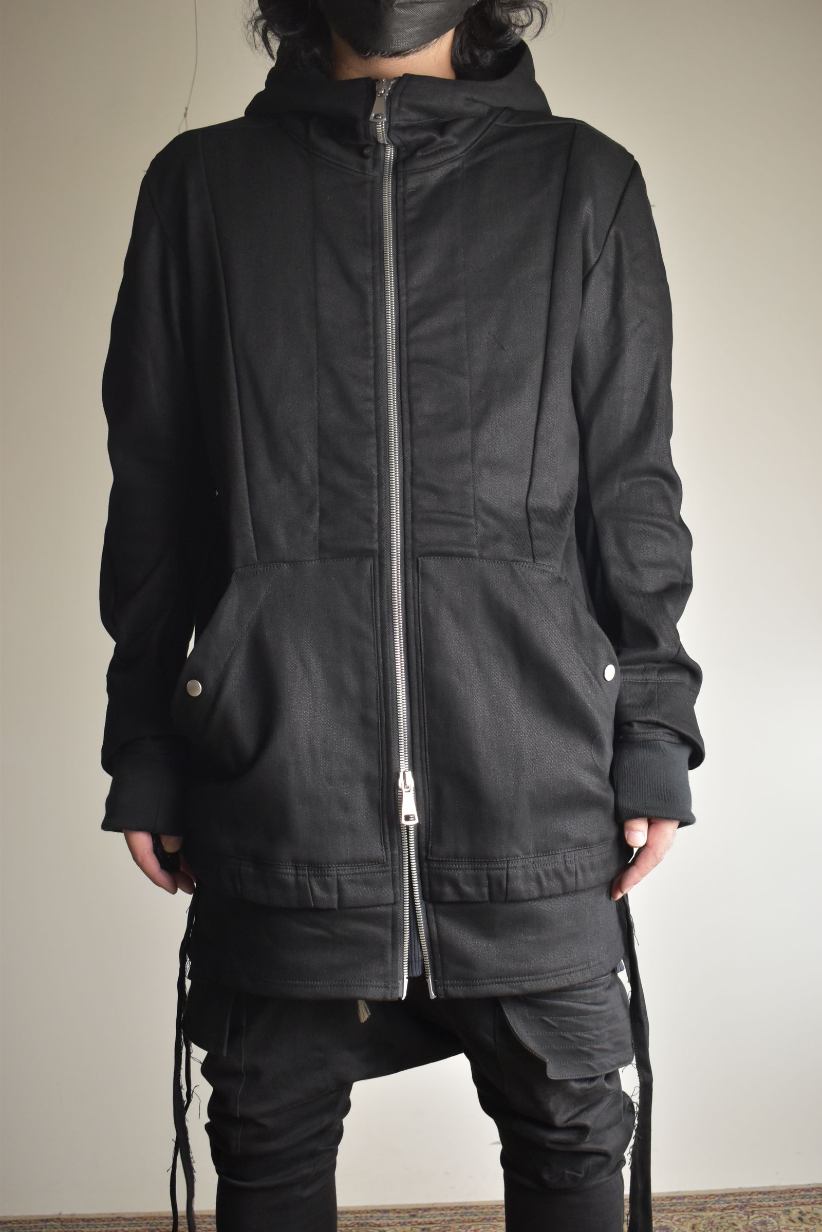 Bonding  Hoodie Denim Blouson"Black" / ボンディングフーデッドデニムブルゾン"ブラック"