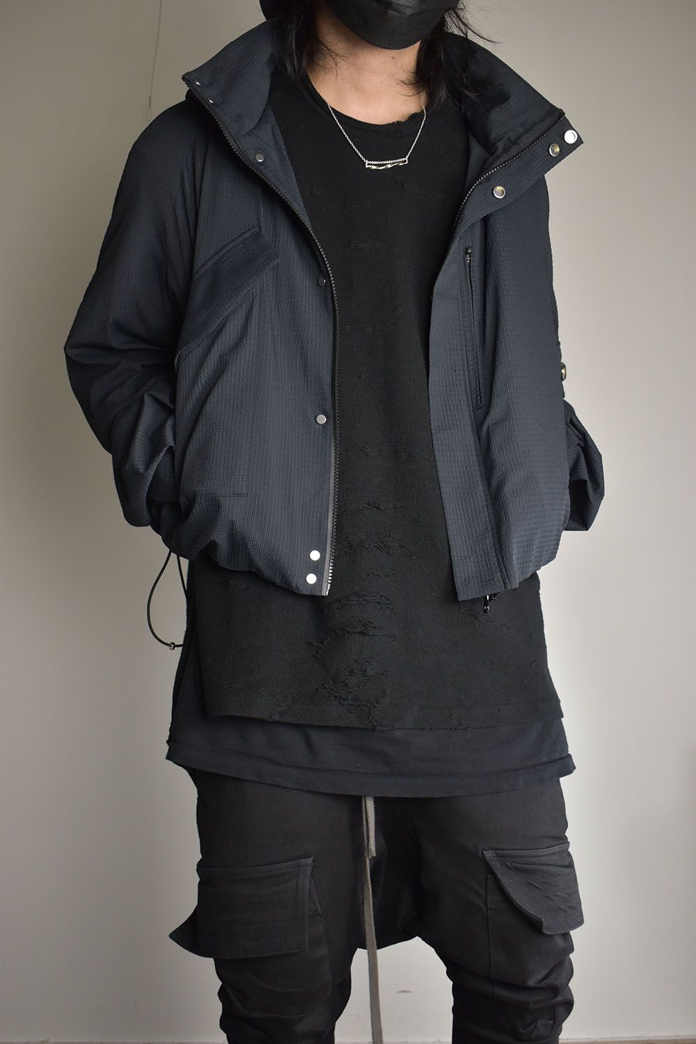 Cropped Hood Blouson"Black" / クロップドフードブルゾン"ブラック"