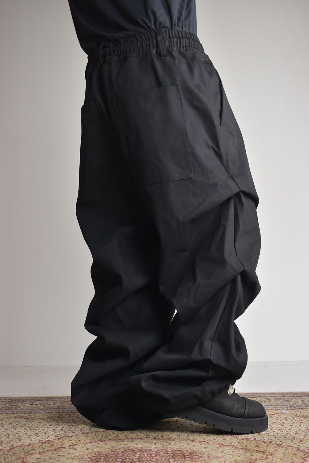 《2025AW先行予約》Denim Tuck Wide Pants"Black/Navy"/デニムタックワイドパンツ"ブラック/ネイビー"