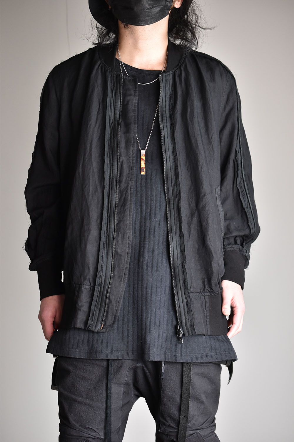 Garment Dyed Bomber Jacket"Black"/ガーメントダイボンバージャケット"ブラック"