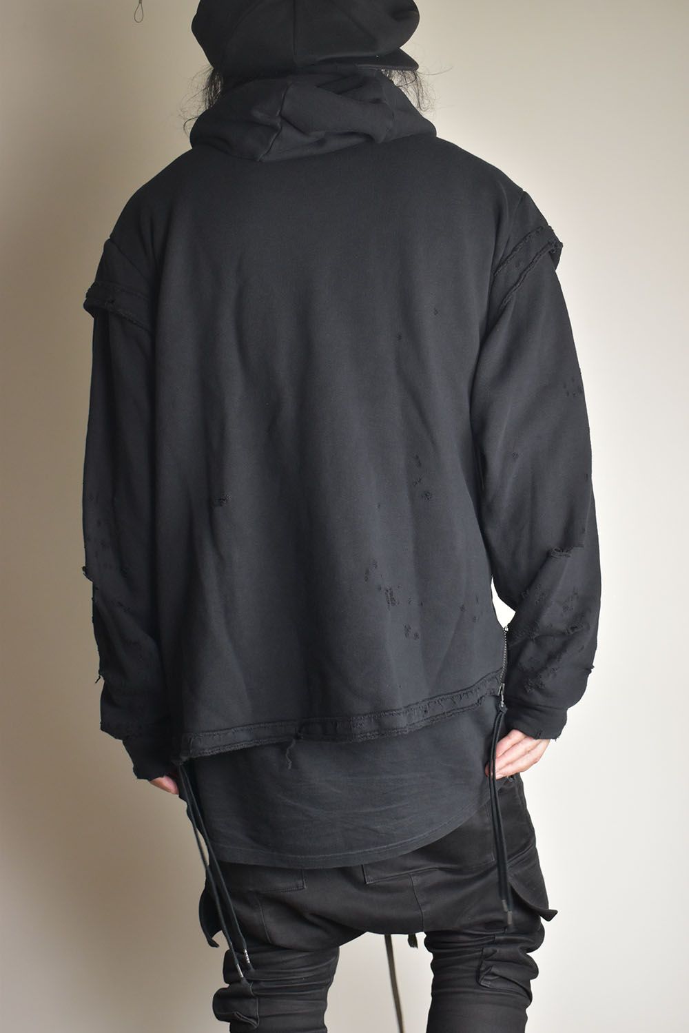 Untwisted Sweat Oversized Pullover Hoodie "Black" / 無撚糸裏毛オーバーサイズプルオーバーフーディー"ブラック"