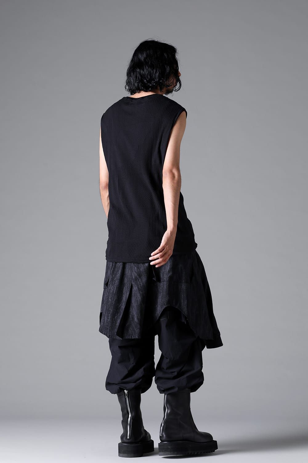 《2026SS先行予約》Deformed Stripe Pattern Tank Top "Black / Cream" /ディフォルメドストライプパターンタンクトップ"ブラック/クリーム"