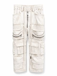 《2027SS先行予約》Dirty Wash Sarrouel Flare Pants"Ivory" / ダーティウォッシュサルエルフレアパンツ"アイボリー"
