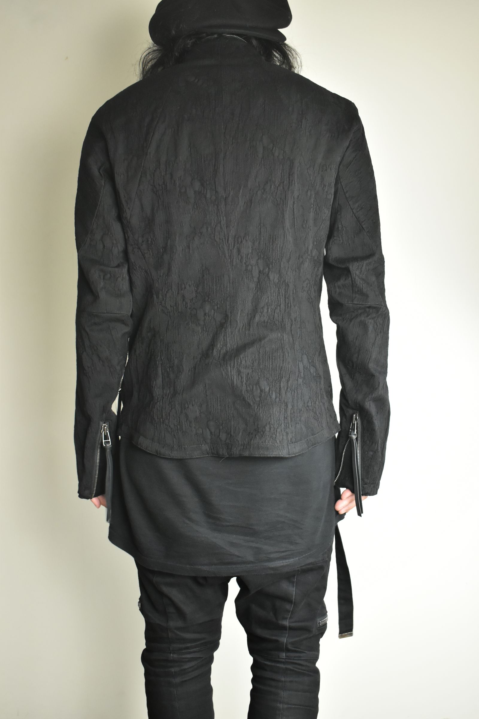 Damage Jacquard Single Rider Jacket"Black" / ダメージジャガードシングルライダースジャケット"ブラック"