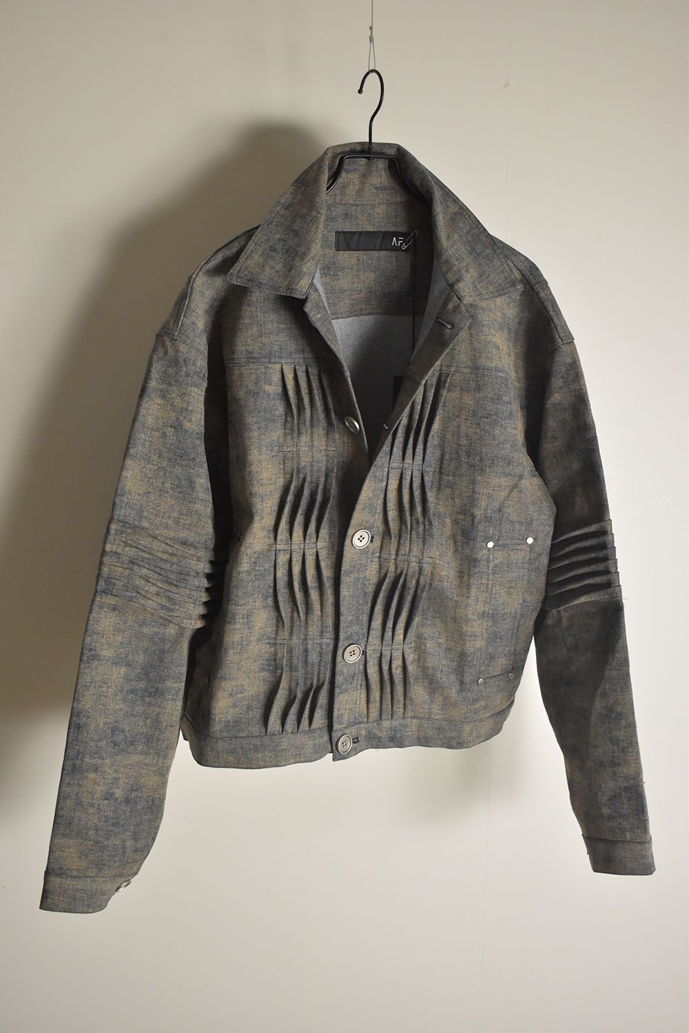 Blended Shades Denim Pin Tuck Blouson "Steel Blue" / ブレンデッドシェイドデニムピンタックブルゾン"スティールブルー"