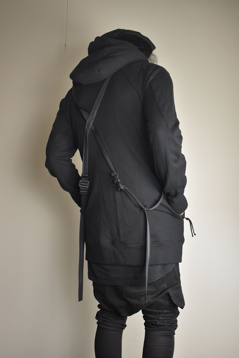Non-Flammable Fleece Harness Belt W-Zip Hooded Jacket  "Black" / 無燃糸裏毛ハーネスベルトWジップフーデッドジャケット"ブラック"