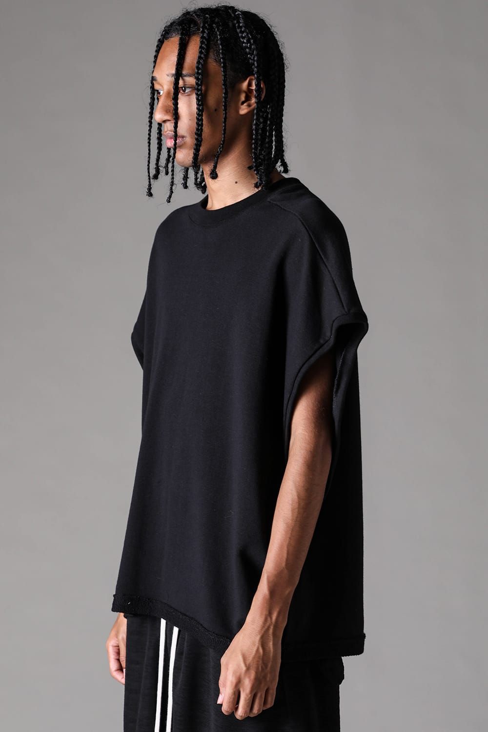 《2027SS先行予約》Lightweight French Terry Over Sized Tank"Black" / ミニ裏毛オーバーサイズタンク"ブラック"