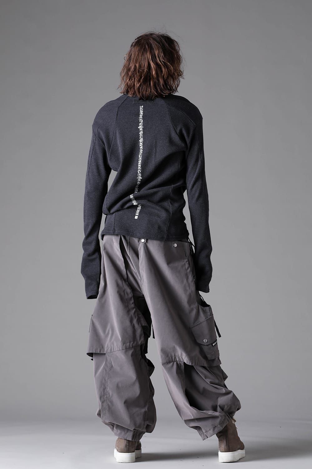 《2026AW先行予約》Back Printed Waffle Jersey Long  Sleeve Tee"Black / D.Grey / Ivory /Khaki"バックプリントワッフルジャージーロングスリーブTee"ブラック/ダークグレー/アイボリー/カーキ"