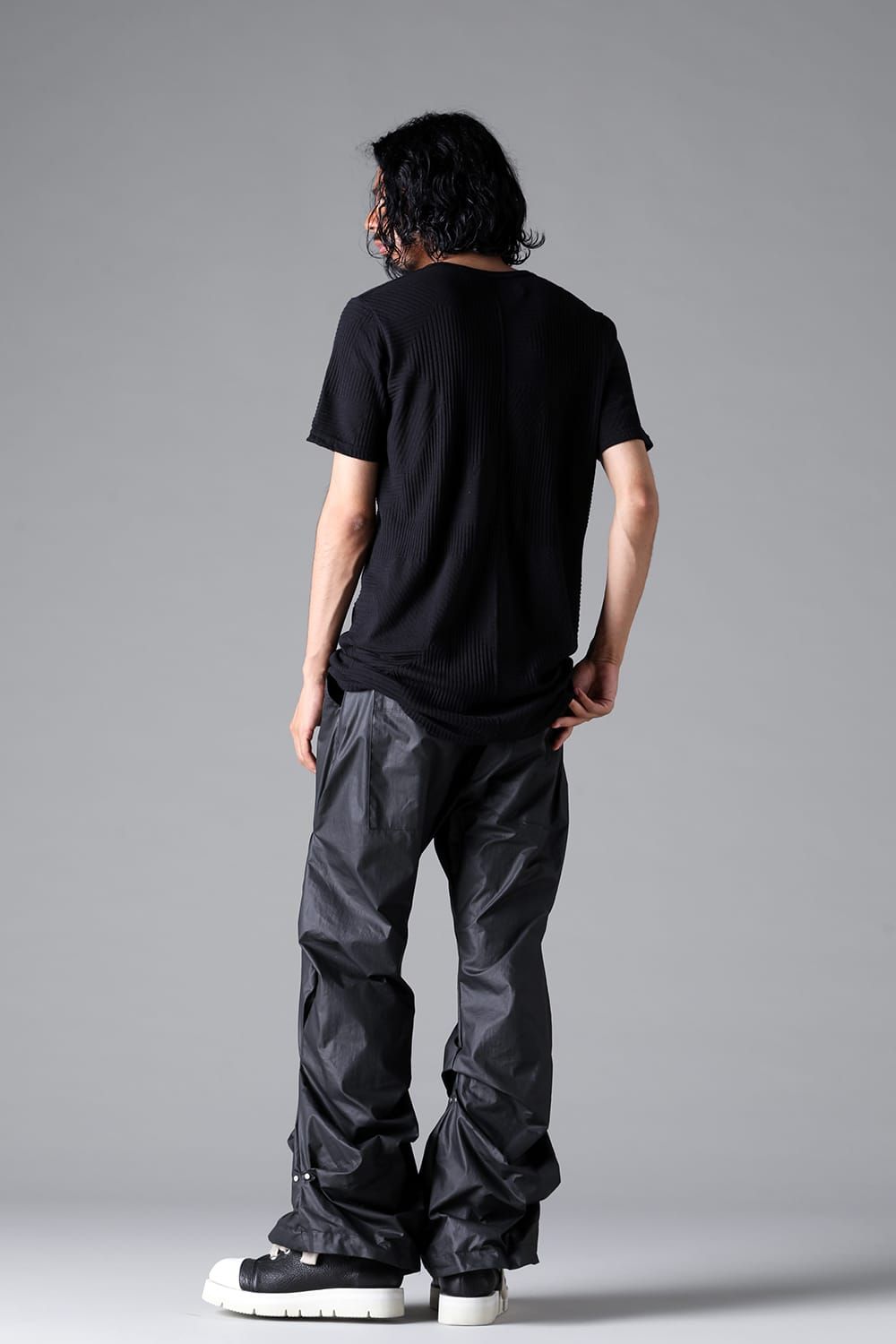 《2026SS先行予約》Deformed Stripe Pattern Slim Tee "Black / Cream" /ディフォルメドストライプパターンスリムTee"ブラック/クリーム"