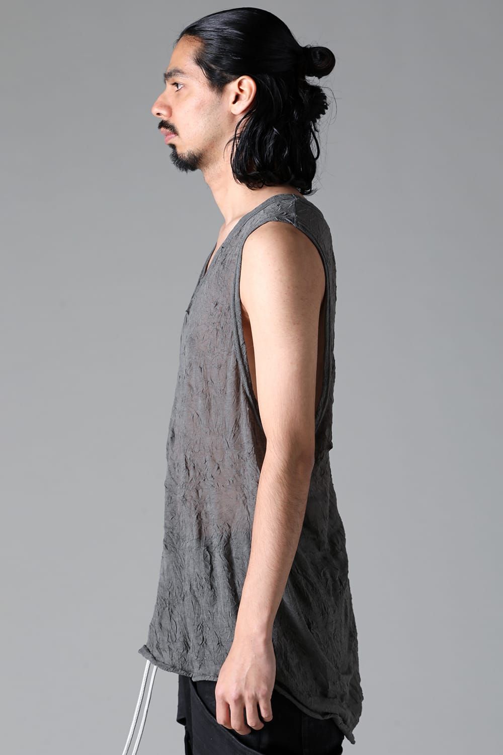 《2025AW先行予約》Gauze Washer Tank Top"Black / Grey / Ivory /Beige" /ガーゼワッシャタンクトップ"ブラック / グレー / アイボリー /ベージュ"