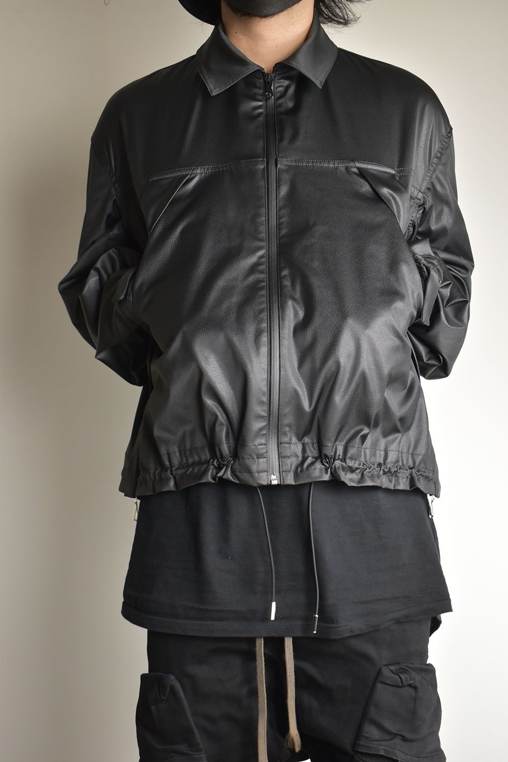 Fake Fake Leather Flight Jacket"Black"/フェイクフェイクレザーフライトジャケット"ブラック"