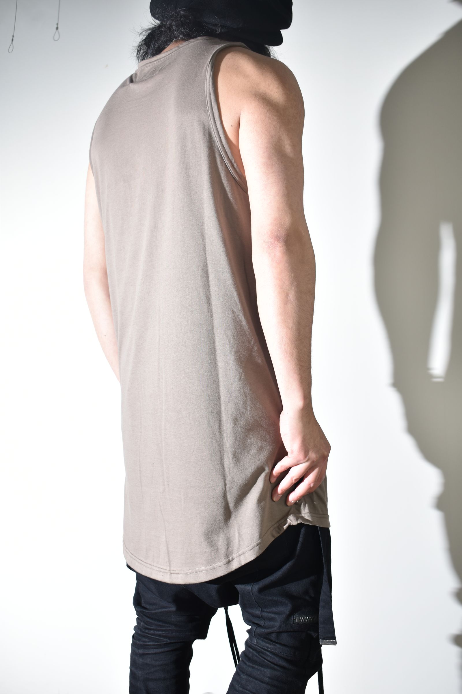 Long Tank Top"G.Brown"/ロングタンクトップ"グレーブラウン"