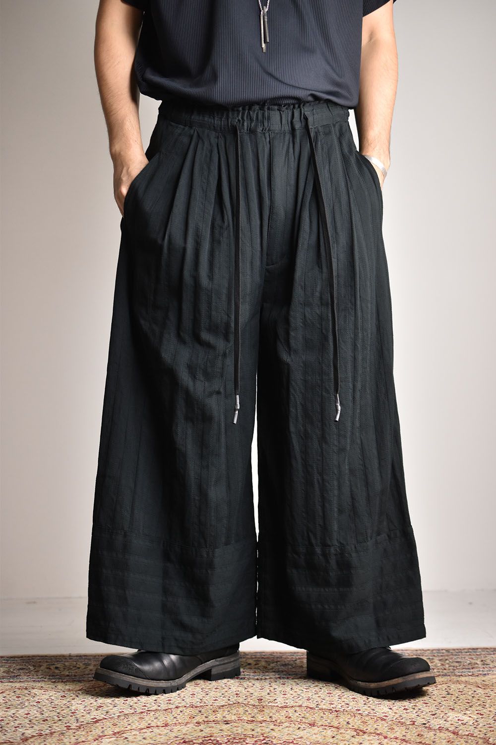 Garment Dyed Super Wide Leg Pants"Black"/ガーメントダイスーパーワイドレッグパンツ"ブラック"