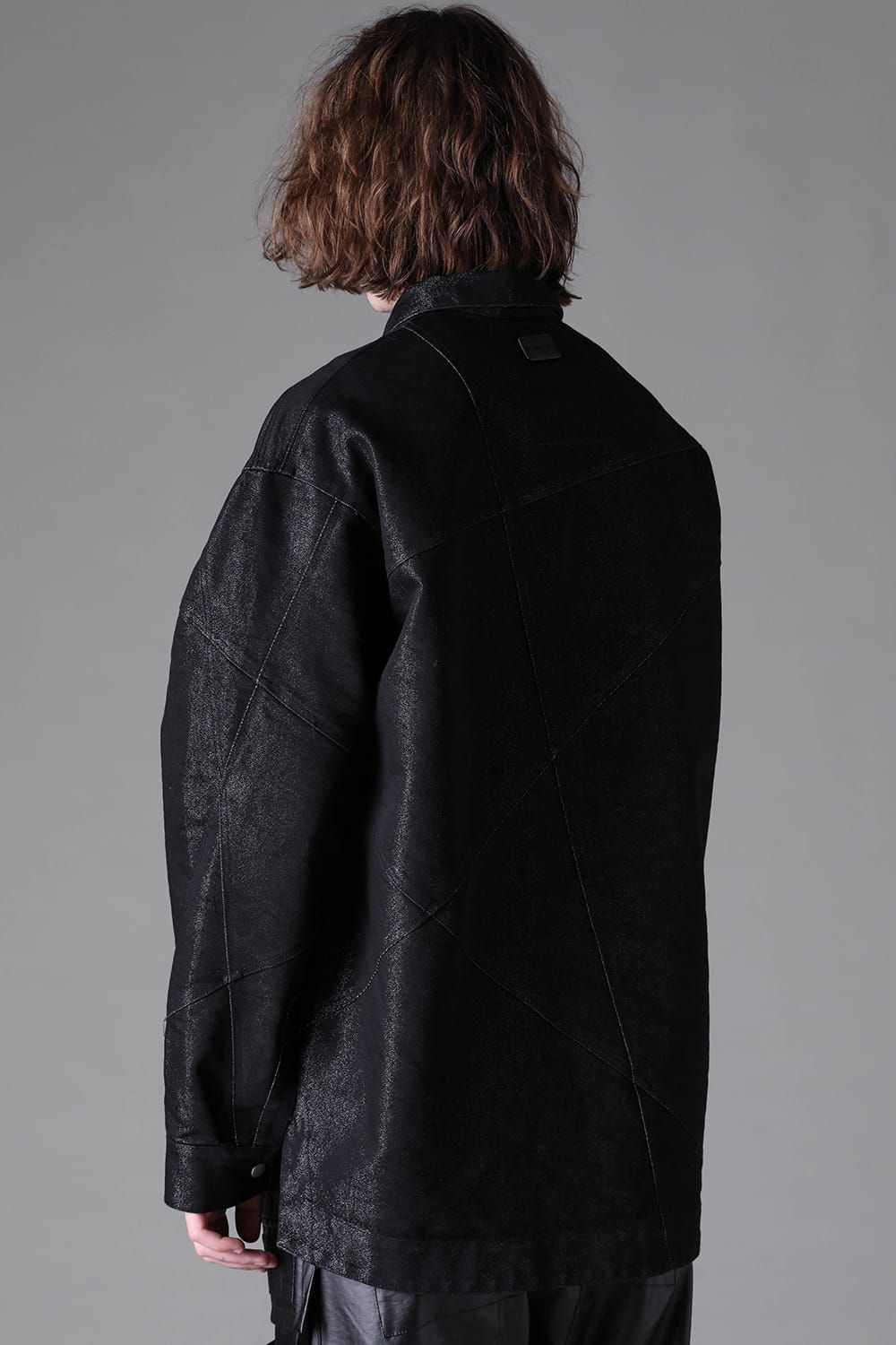 《2026AW先行予約》Random Panelled Denim Shirts "Balck × Silver" /  ランダムパネルデニムシャツ"ブラック×シルバー"