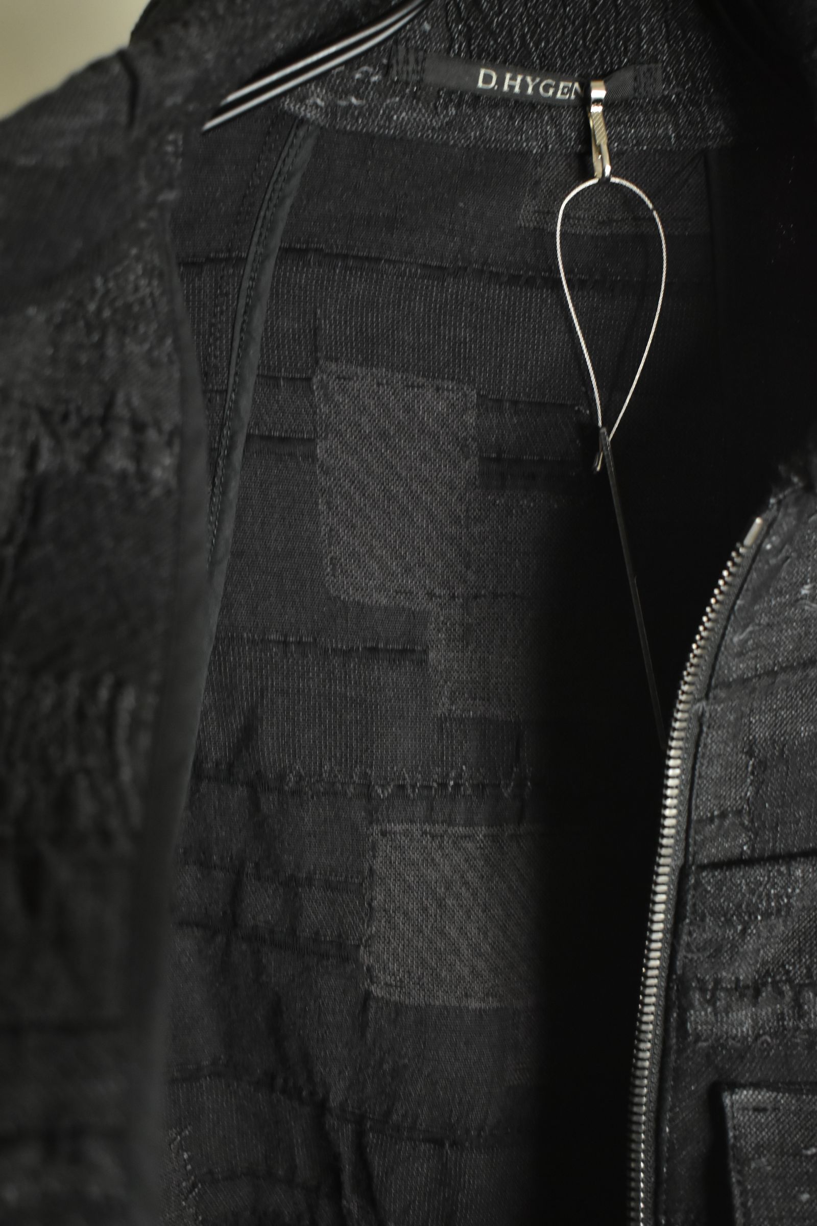 Crust Jacquard Salopette Layered Jacket"Black" / クラストジャガードサロペットレイヤードジャケット"ブラック"