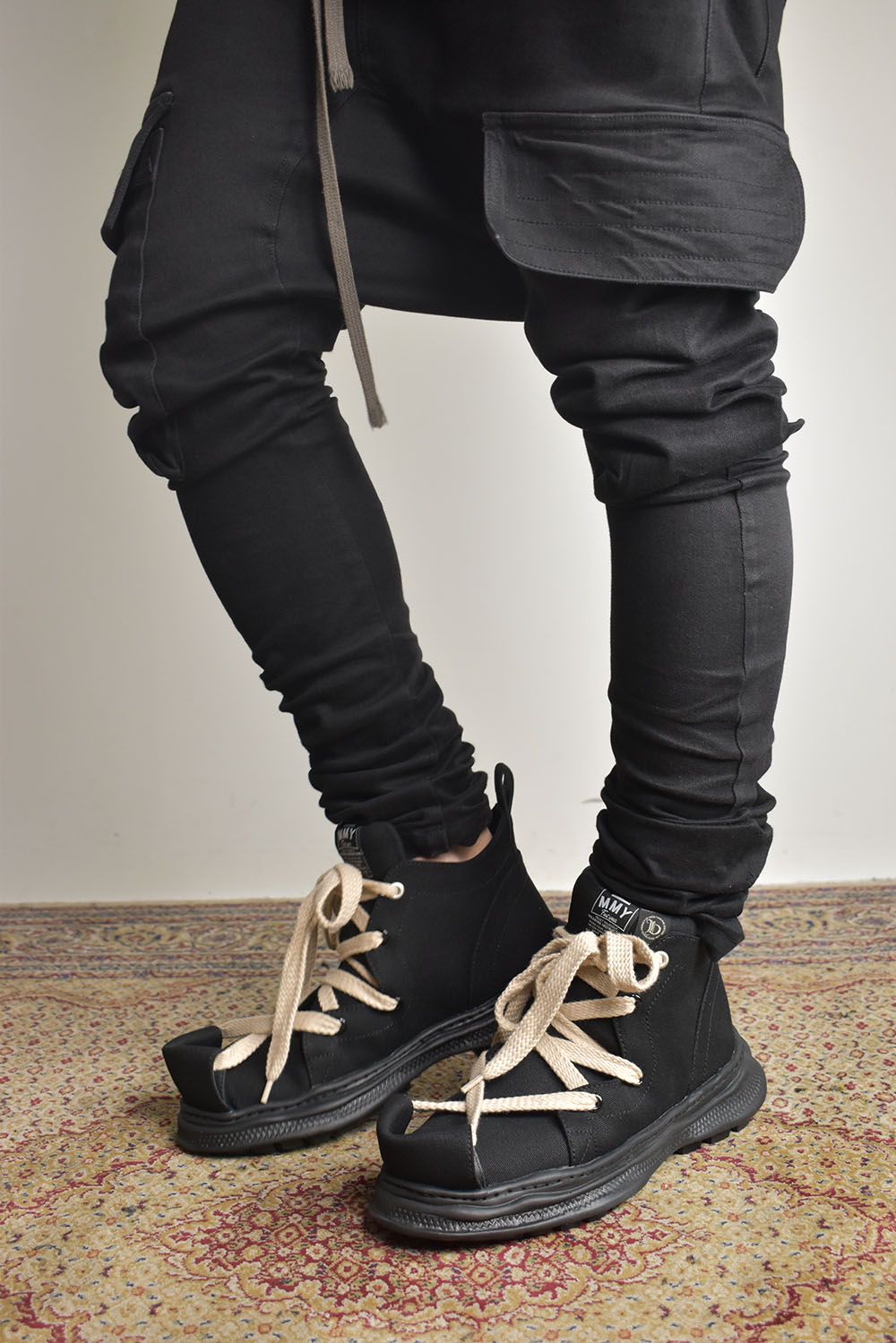 Roll-Tongue Staining  Shose feat. MIHARA YASUHIRO"Black×Beige"/ロールトゥステイニングシューズ ×ミハラヤスヒロ"ブラック×ベージュ"