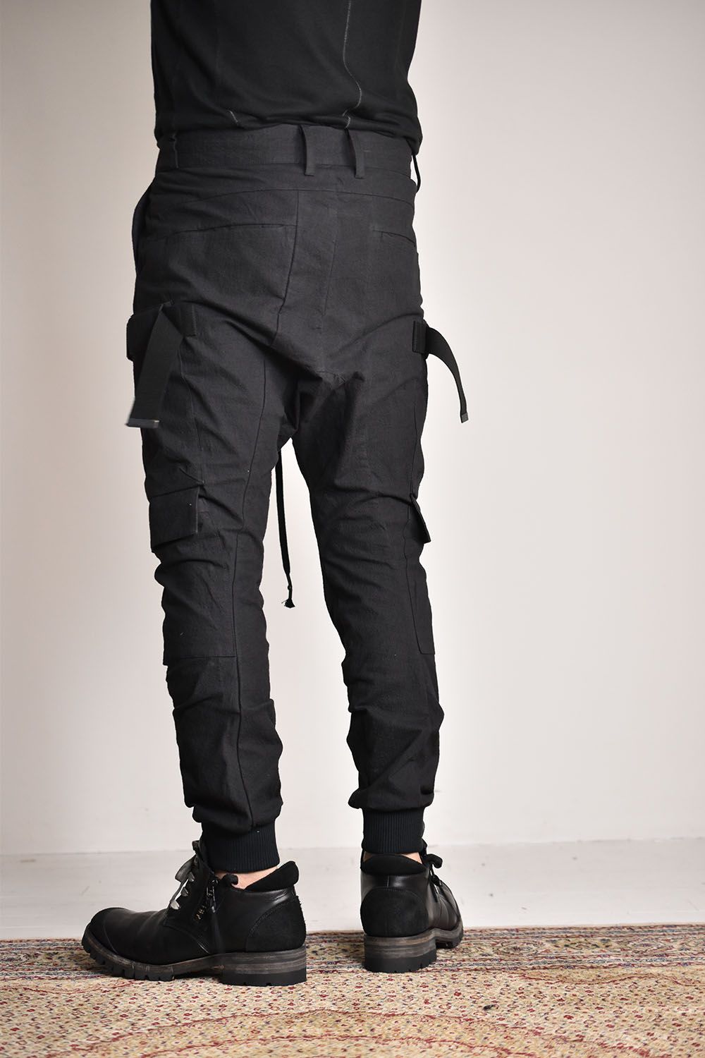 Dimple Washer Ripstop Multi Pocket Jog Pants"Black"/ディンプルワッシャーコットンストレッチリップストップマルチポケットカーゴジョグパンツ"ブラック"