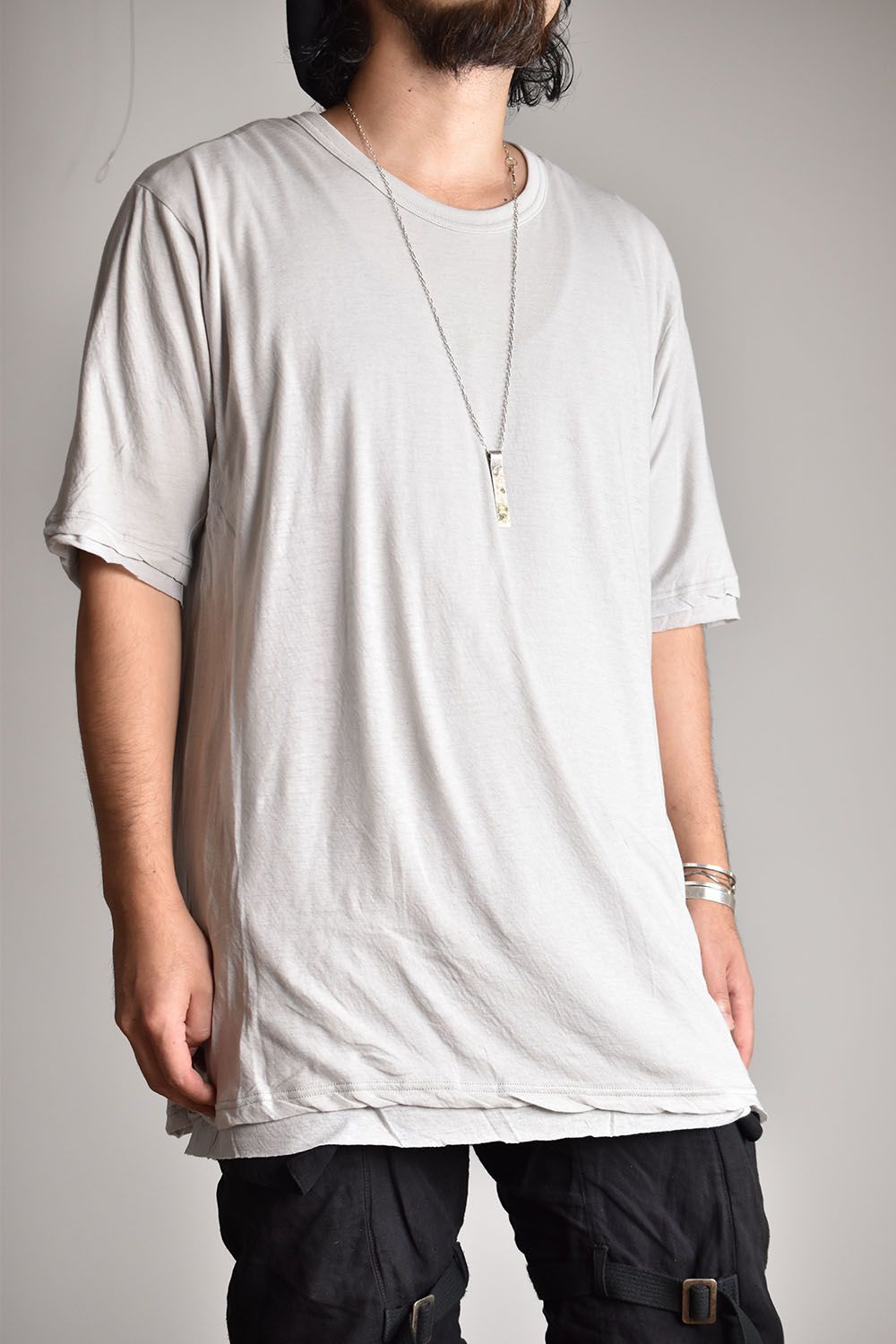 Oversized Layerd Short Sleeve T Shirt"Grey"/オーバーサイズレイヤードショートスリーブTee"グレー"