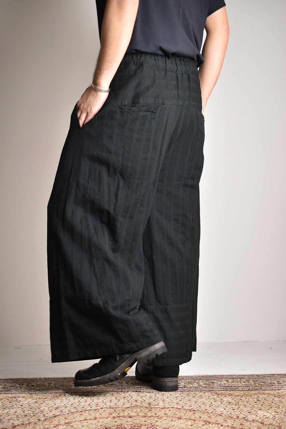 Garment Dyed Super Wide Leg Pants"Black"/ガーメントダイスーパーワイドレッグパンツ"ブラック"