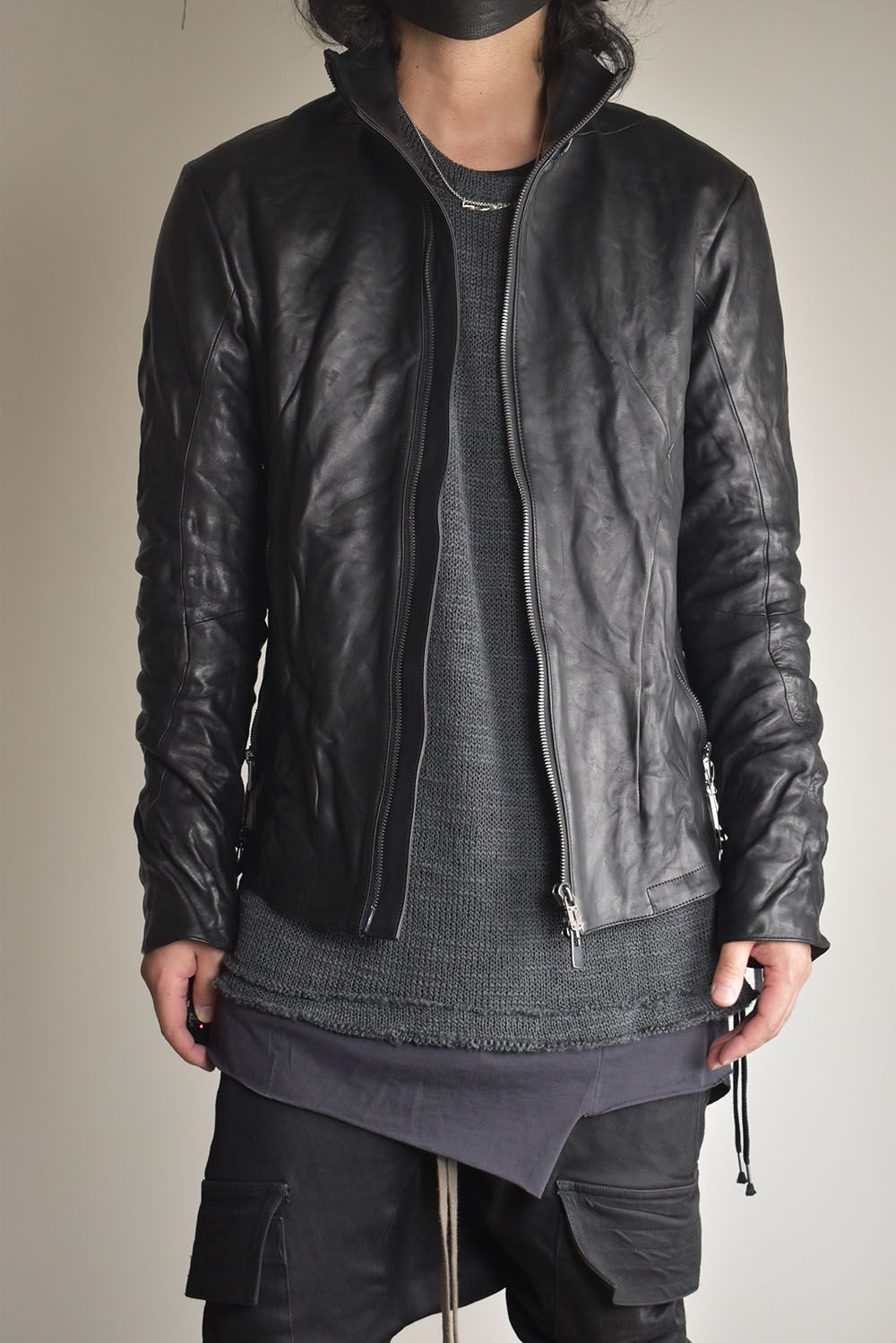 Horse Leather Hood Attachd Jacket "Black" / ホースレザーフードアタッチドジャケット"ブラック"