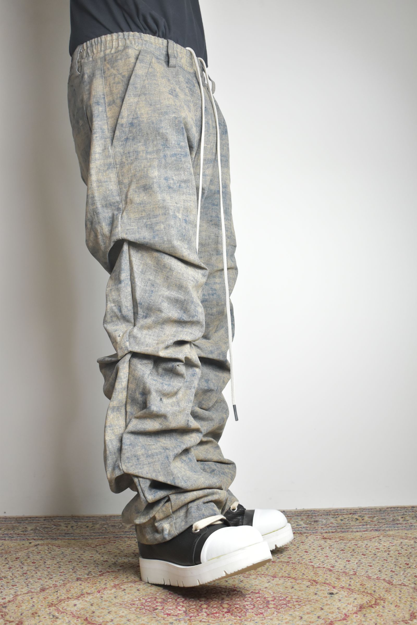 Blended Shades Denim Tuck Bootscut Pants"Steel Blue"/ ブレンデッドシェイドデニムタックブーツカットパンツ"スティールブルー"