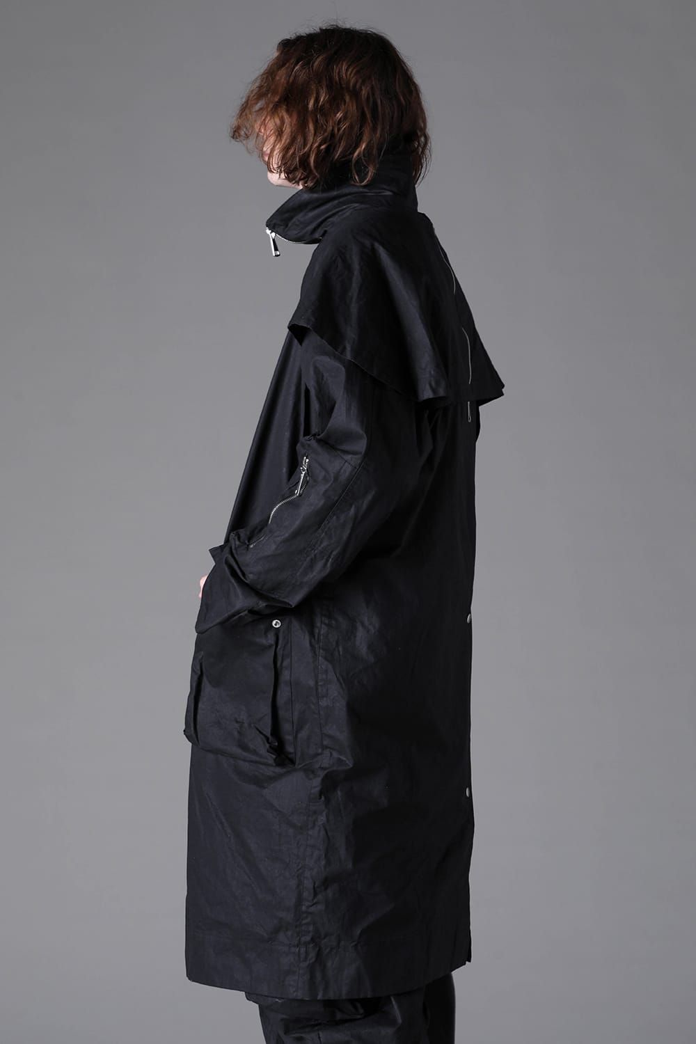 《2026AW先行予約》Layerd Stand Collar Coat"Black" /  レイヤードスタンドカラーコート"ブラック"