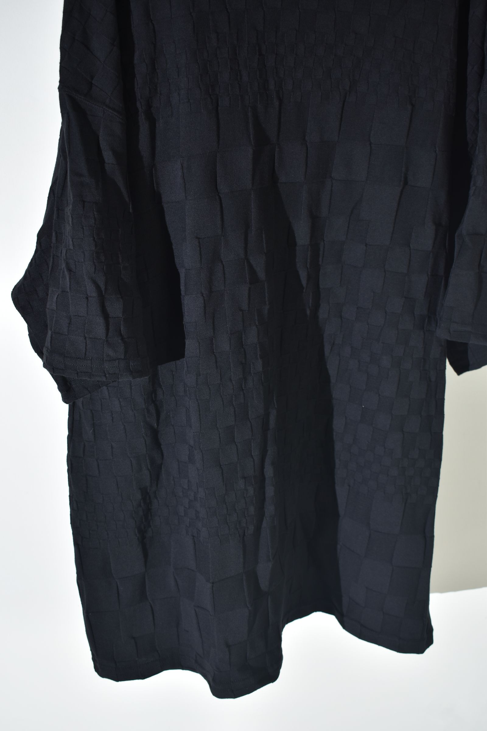 Gradient Plaid Pattern Jumbo Tee"Black" / グラデーションチェックパターンジャンボTee"ブラック"