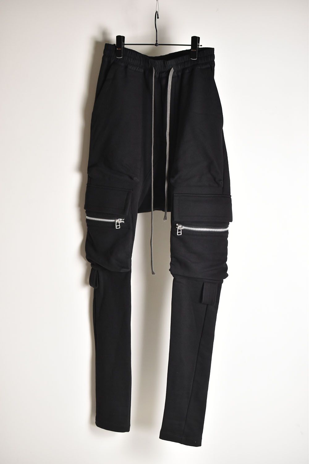 Side Zip Sweat Sarouel Pants"Black"/サイドジップスウェットサルエルパンツ"ブラック"