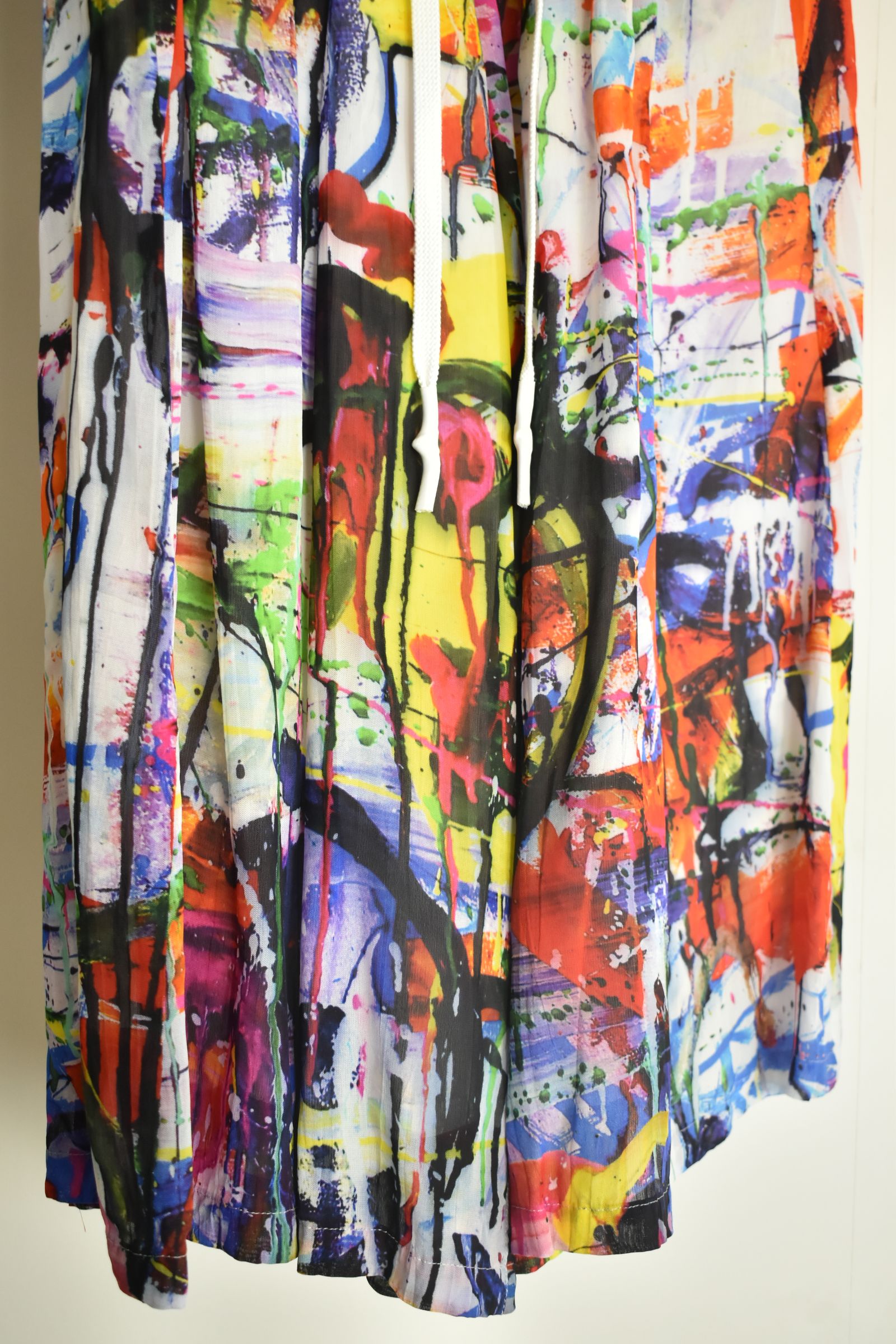 Rayon Chiffon Inkjet Print Wide Cropped Easy Pants"Color Print" / レーヨンシフォンインクジェットプリントワイドクロップドイージーパンツ"カラープリント"