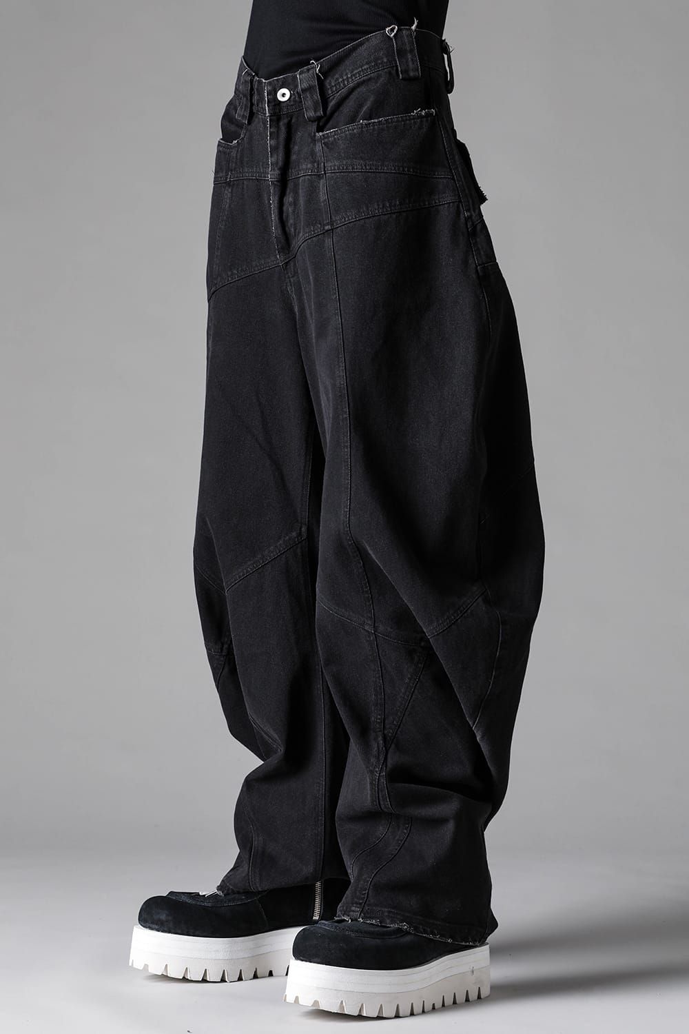 《2027SS先行予約》Curved Wide Pants"Black" / カーブドワイドパンツ "ブラック"