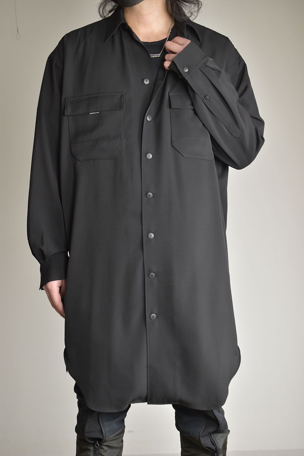 Super Long Shirts Jacket"Black"/スーパーロングシャツジャケット"ブラック"