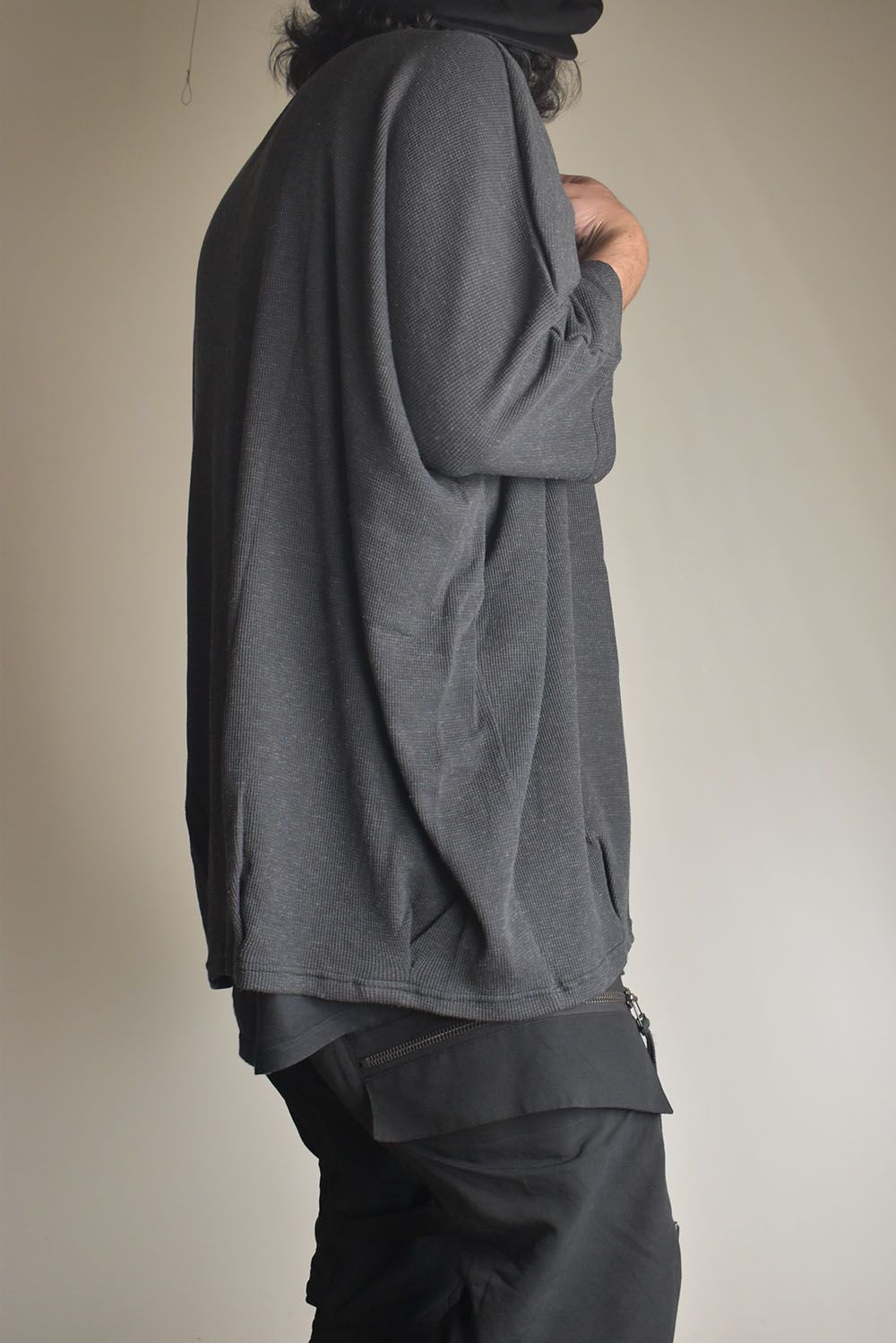 Waffle Dolman Tee"Charcoal" / ワッフルドルマンTee"チャコール"