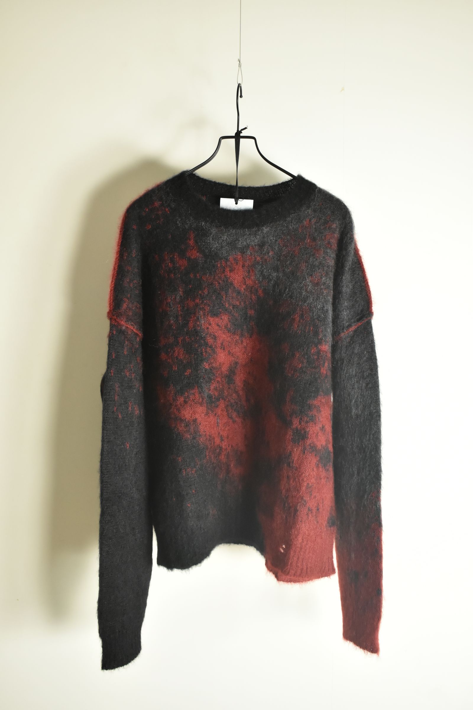 Gradation Mohair Knit Pullover"Black-Red" / グラデーションモヘアニットプルオーバー"ブラックレッド"