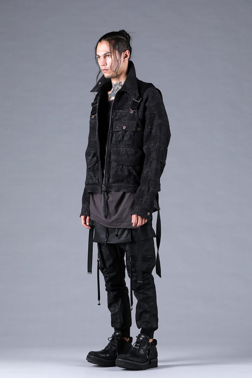 Product Coating Bag Attached Cargo Jogging Pants"Black" / 製品コーティングバッグアタッチドカーゴジョグパンツ"ブラック"