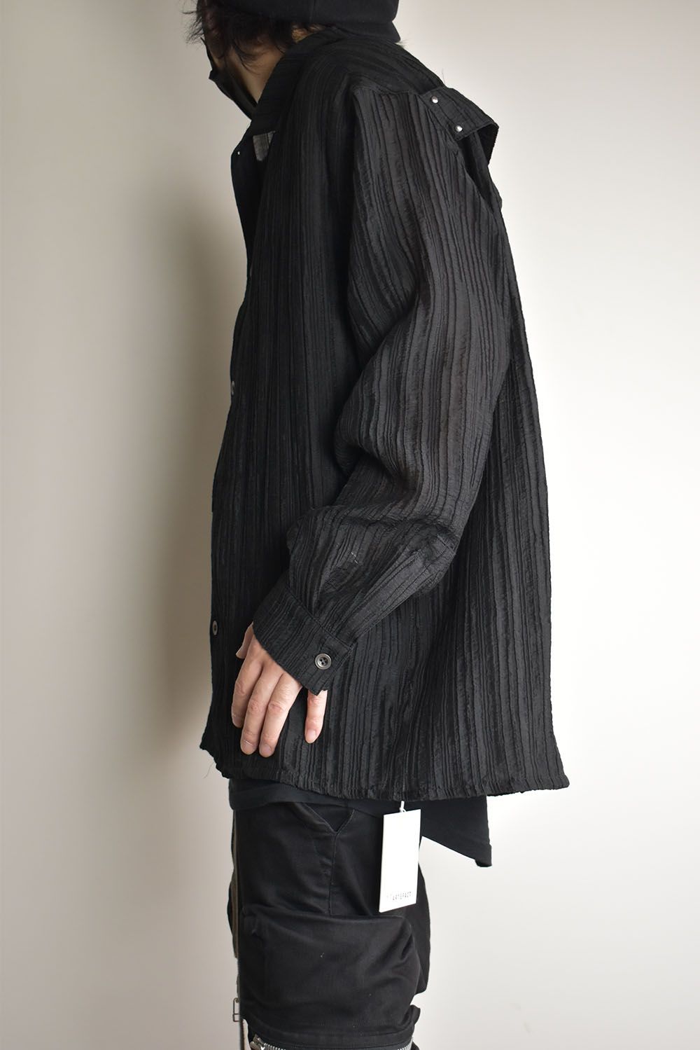 Sheer Yoryu Shirts"Black"/シアーシャツ"ブラック"