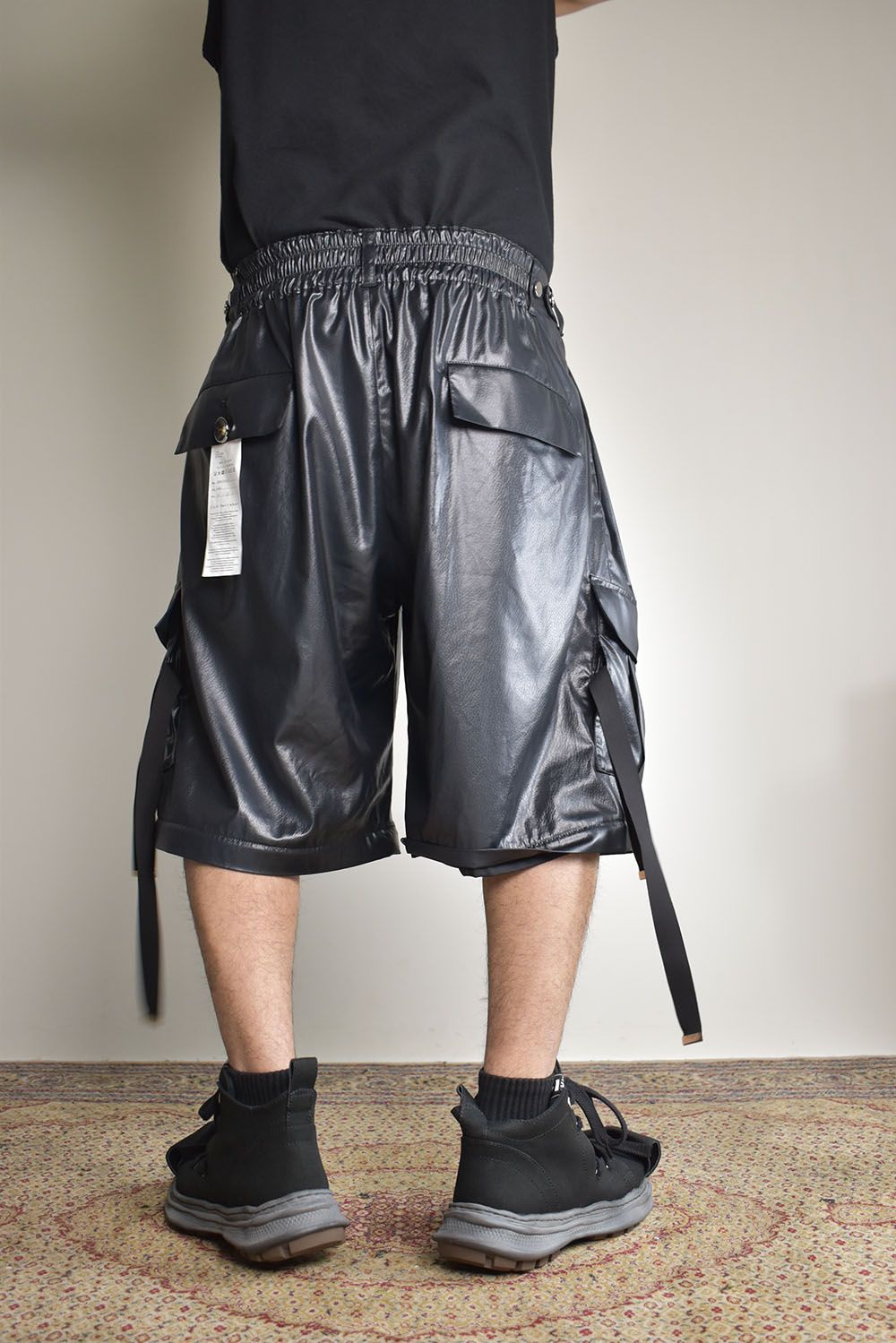 Fake Fake Leather Detachable Cargo Pants"Black"/フェイクフェイクレザーデタッチャブルカーゴパンツ"ブラック"