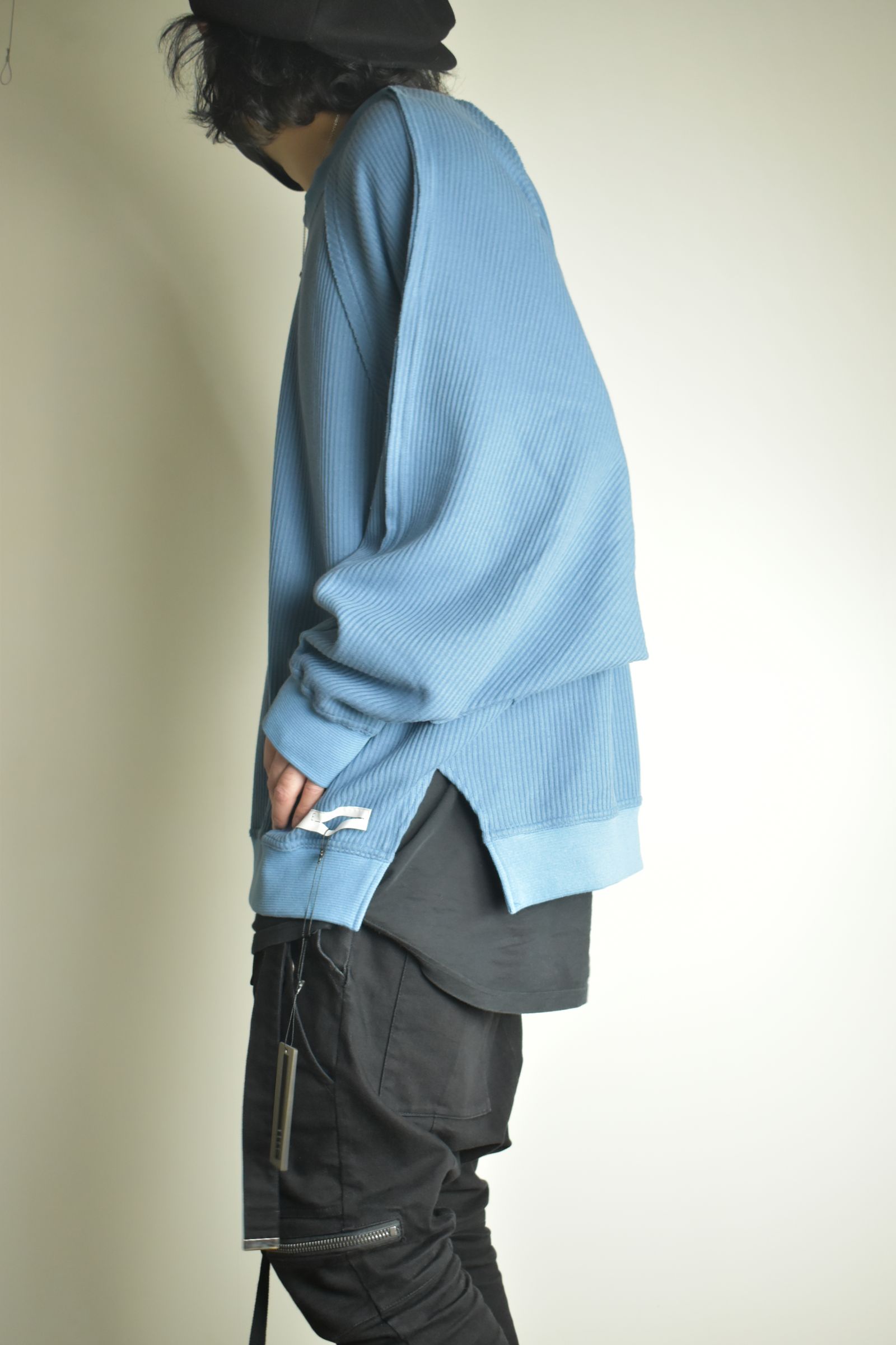 Rail Knit Dolman Sleeve"Blue" / レールニットドルマンスリーブ"ブルー"