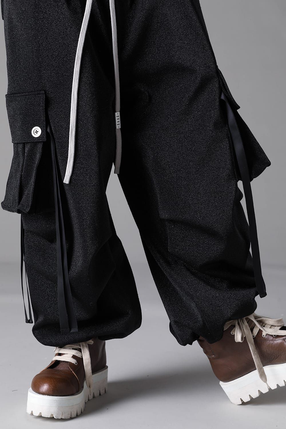 《2026AW先行予約》Lurex Extra Wide Pants"Black" / ルレックス エクストラワイドパンツ"ブラック"