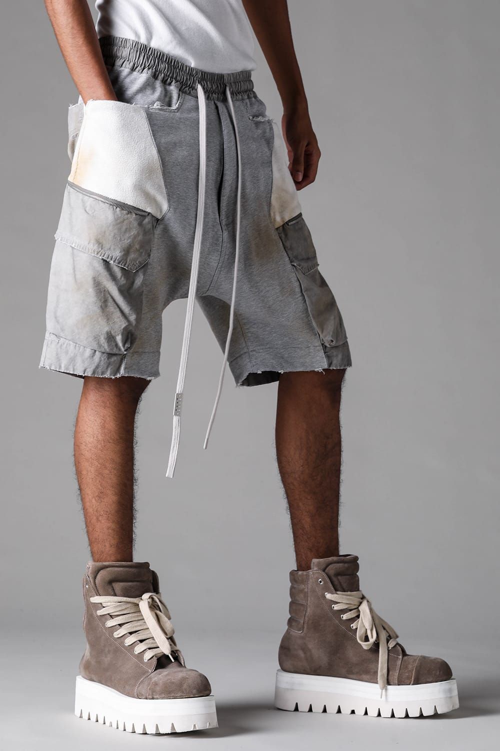 《2027SS先行予約》Vintage Cargo Shorts"Black × Brown / Grey × L.Grey / Ivory" / ヴィンテージカーゴショーツ"ブラック×ブラウン / グレー×ライトグレー / アイボリー"