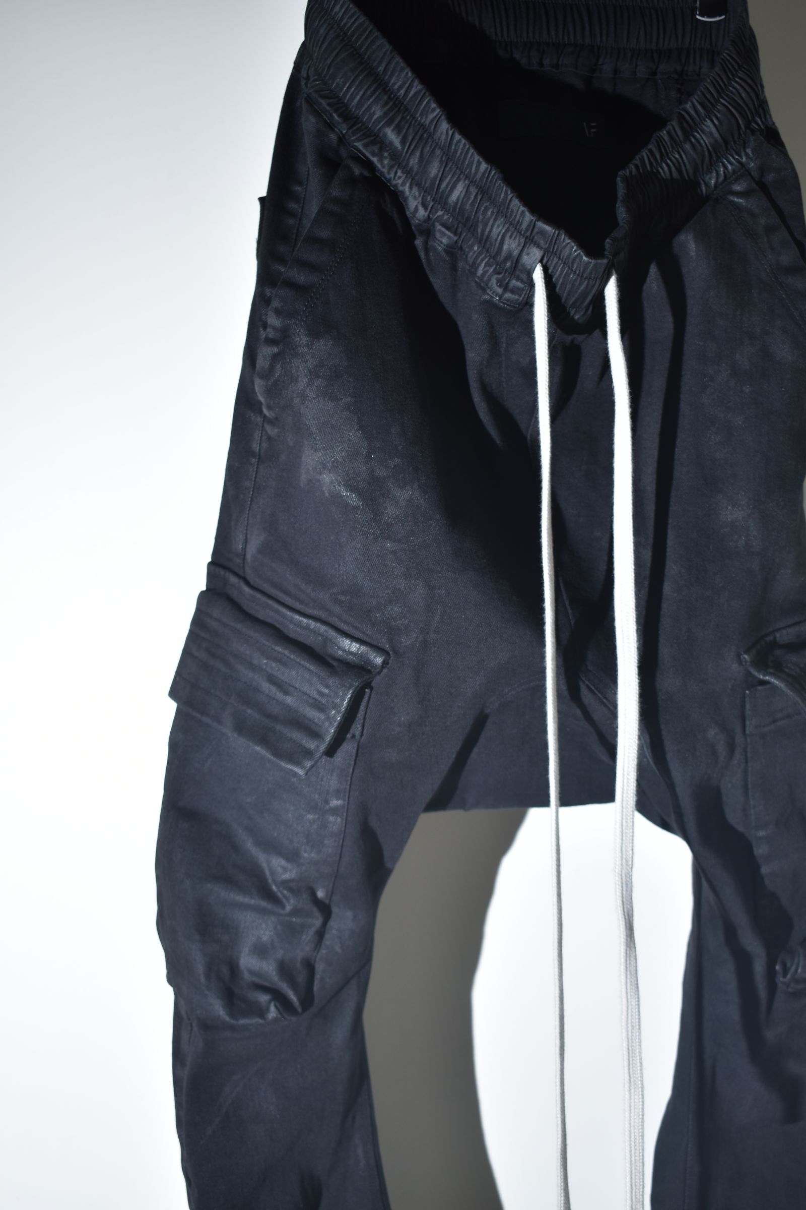 Coating Cargo Saroel Skinny"Black" / コーティングサルエルカーゴスキニー"ブラック"