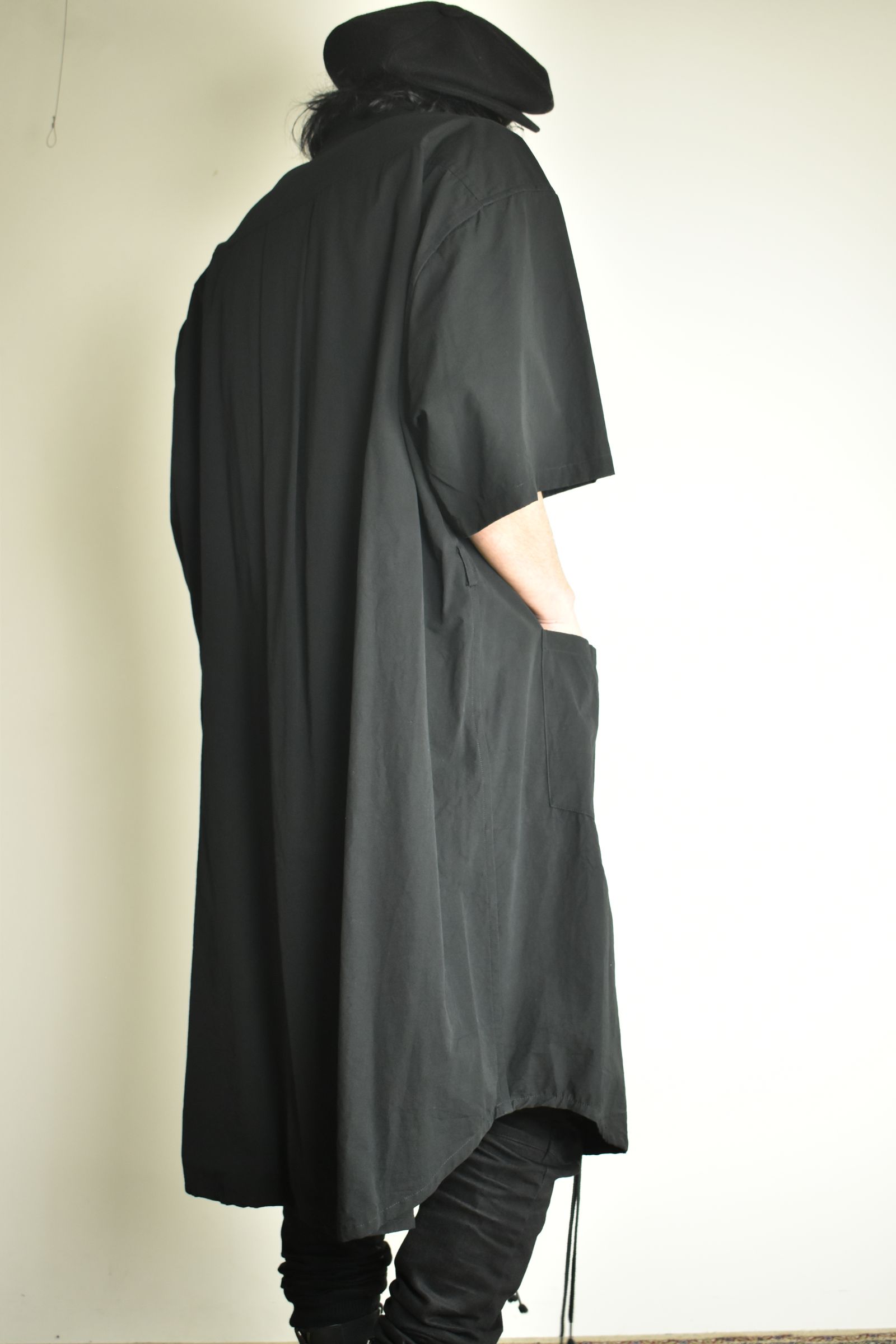 Cotton Broad Short-Sleeved Big Shirt &Dress"Black" / コットンブロード半袖ビッグシャツ / ワンピース"ブラック"