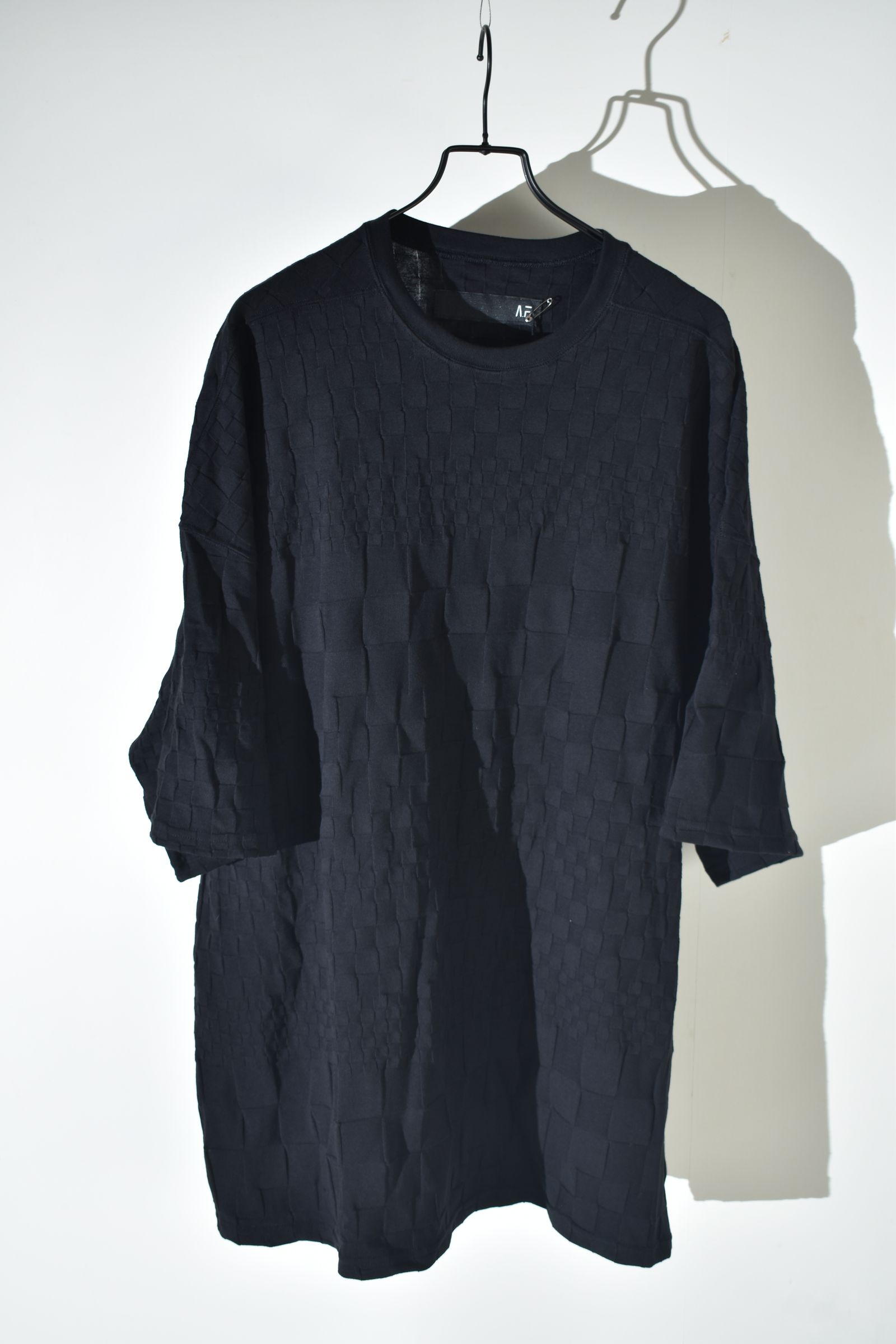 Gradient Plaid Pattern Jumbo Tee"Black" / グラデーションチェックパターンジャンボTee"ブラック"