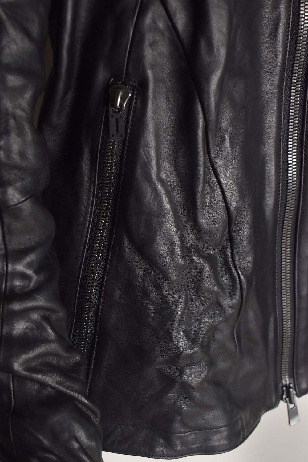 Horse Leather Hood Attachd Jacket "Black" / ホースレザーフードアタッチドジャケット"ブラック"
