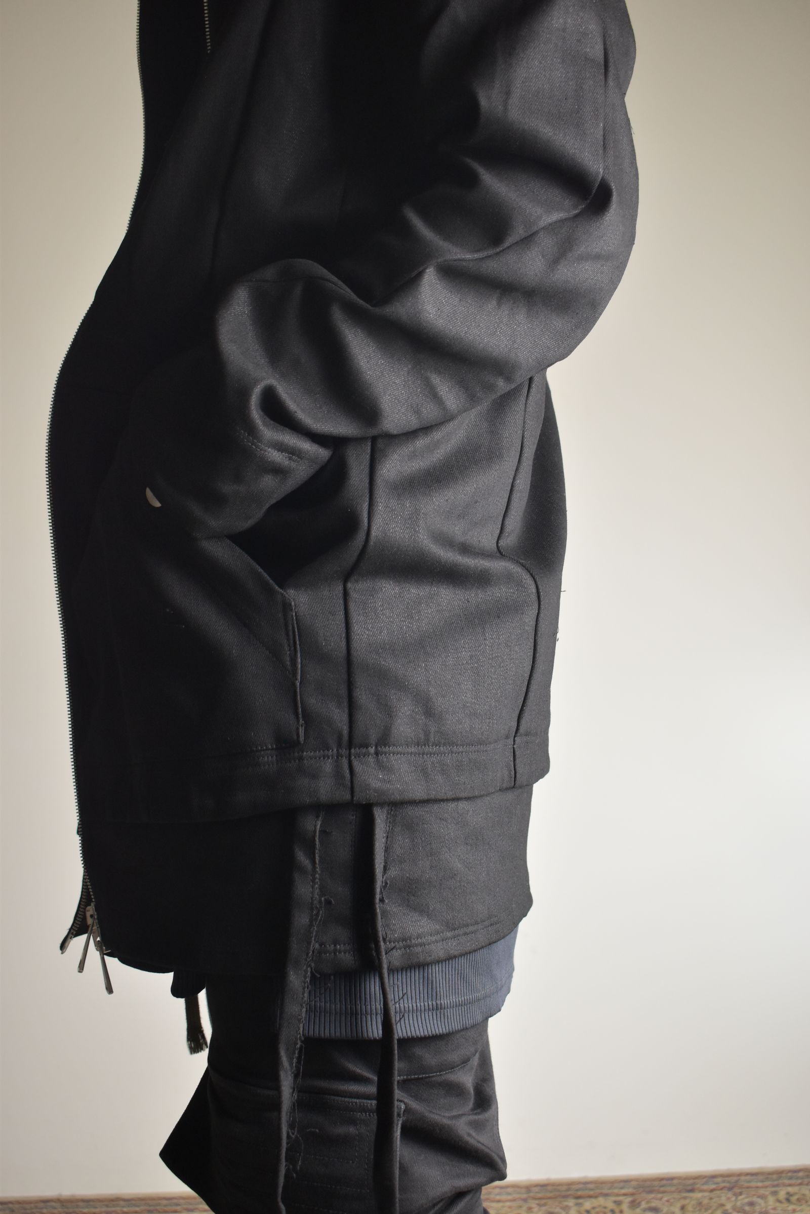 Bonding  Hoodie Denim Blouson"Black" / ボンディングフーデッドデニムブルゾン"ブラック"
