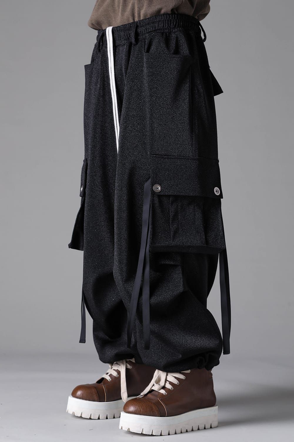 《2026AW先行予約》Lurex Extra Wide Pants"Black" / ルレックス エクストラワイドパンツ"ブラック"