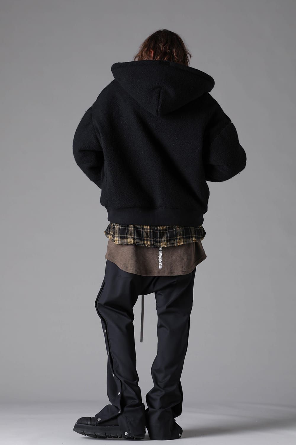《2026AW先行予約》Sheep Pile Knit Padded Hoodie"Black / Khaki" / シープパイルニットパデッドフーディ"ブラック / カーキ"