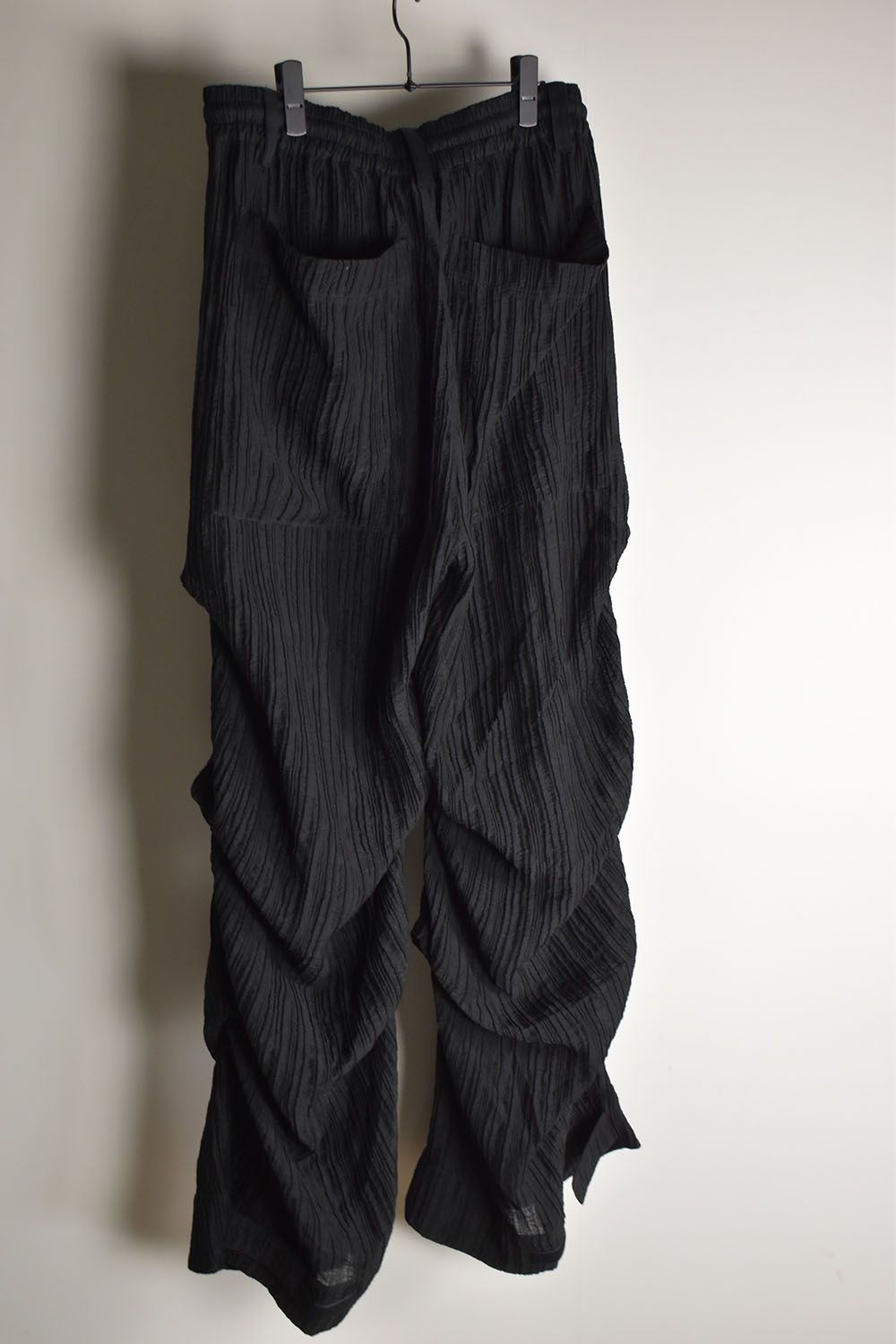 Sheer Yoryu Tuck Baggy Pants"Black"/シアータックバギーパンツ"ブラック"